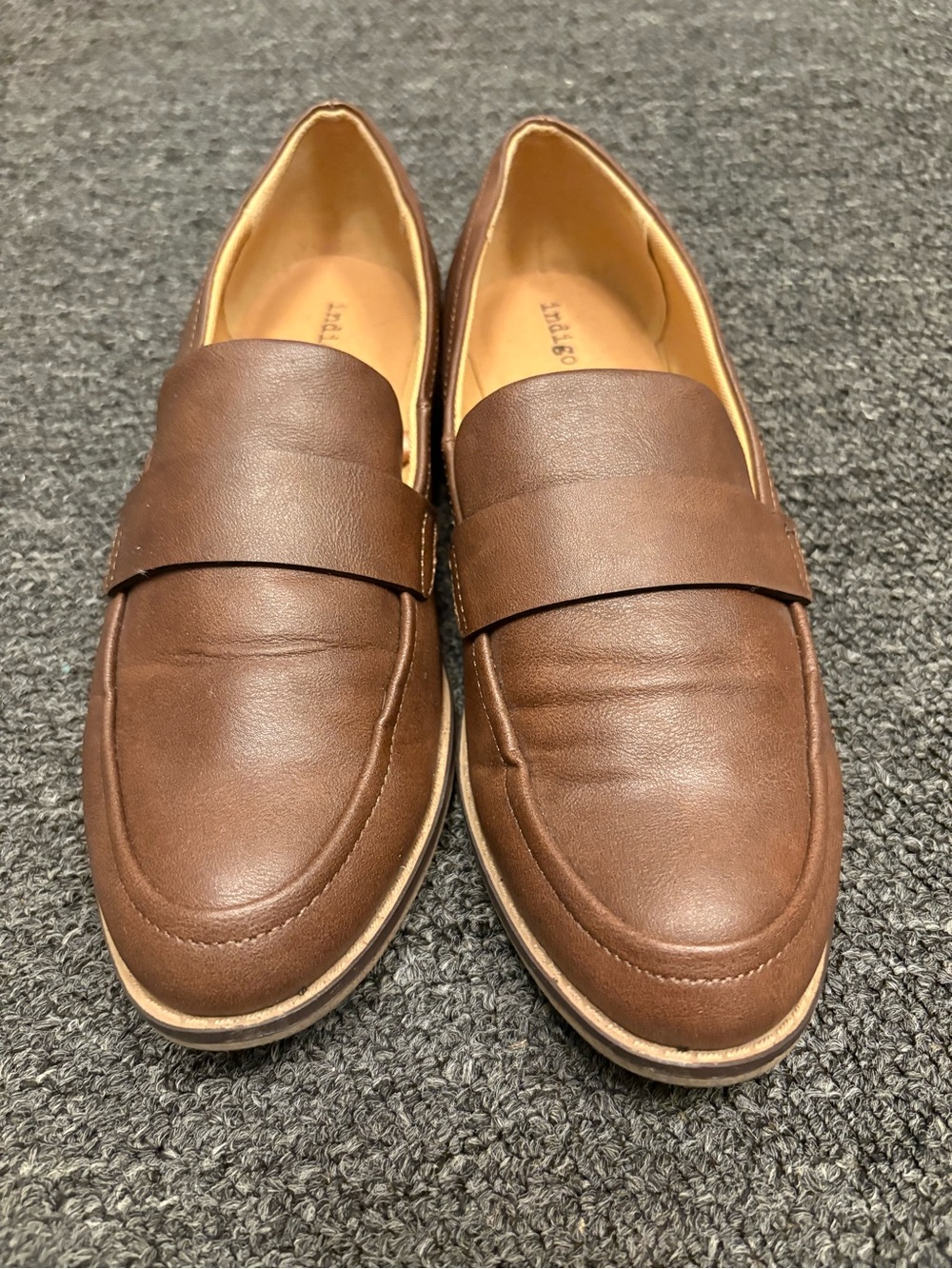 Classic Brown Leather Penny Loafers - Women’s